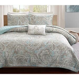 Madison Park Pure Dermot 4-Pc Cotton Quilt Set With Throw Pillow